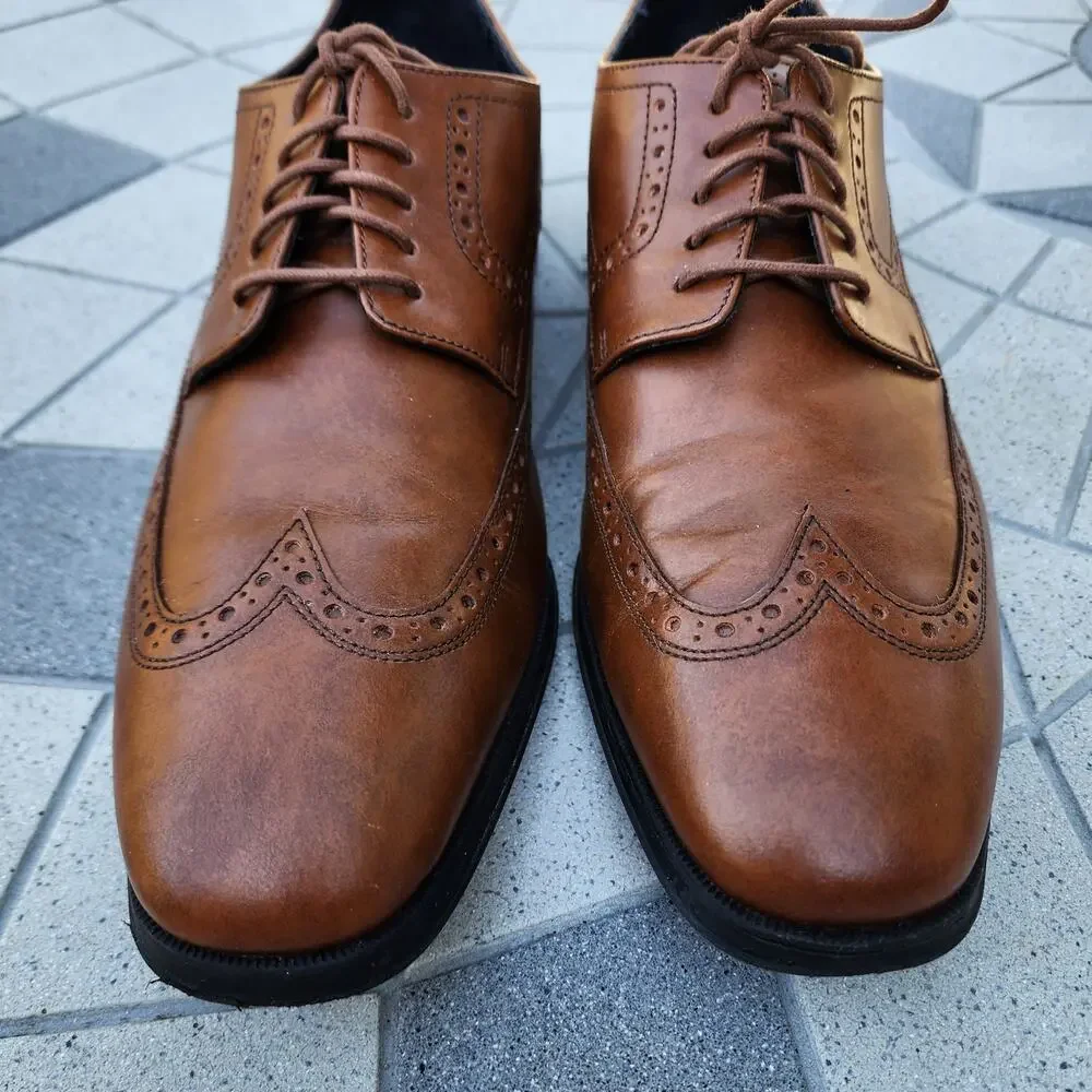 Cole Haan Grand 0s Signature Leather Brogue Wingtip Oxfords 8.5
